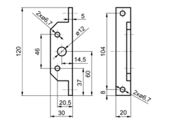 Extension L for gas strut holder 14/28