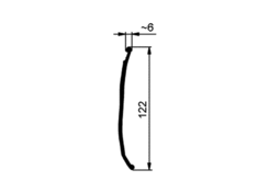 Tarpaulin seal PVC 100 a 255 mm, grey,14m