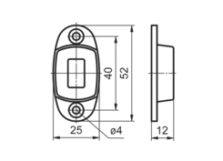 Detent for door, 16 mm - counter, alum.