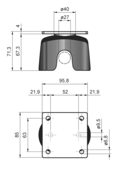 Magnetic door retainer 22 mm, 500N