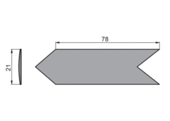 Seal corner cover, 21x78 mm, grey