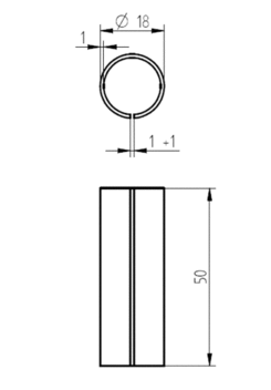 Reduciton tube o18x50mm