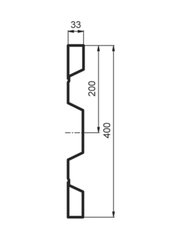 Side profile, steel, P400/33/33 TS - 2