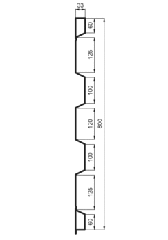 Profil bočnice PDL-I 800/33/33 2TS, 2 mm
