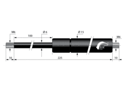 Gas strut 6/15 30N 100mm