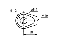 Oko plyn. vzpěry M10 8,1-12x16