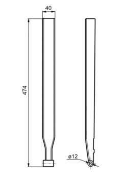Statív trubka 500-600 mm