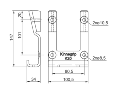 Kieszeń Kinnegrip K20 przykręcana, ZnO