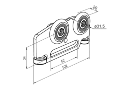 Tarpaulin roller with horizontal bearing