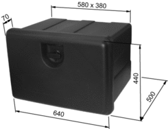 Box, 640x440x500mm no holders