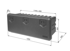 Box, 1250x520x500mm no holders