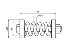 Set M14x100 for elastic connection