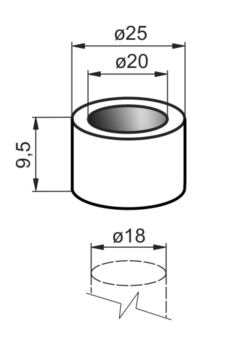 Trubka dištančná o18x9,5mm nerez