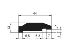 Profil pre Palcom znížený 13x44mm