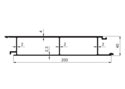 Profile of tipper middle 200x40(4mm)anod