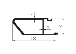 Dropside profile - lower 100x40mm anod