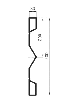 Side profile, steel, P400/33/33 VS - 2