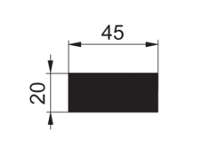 Stange 45x20mm