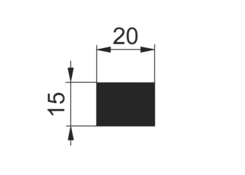 Flat rod 20x15mm