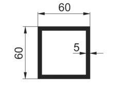 Tr. štvor. 60x60x5mm