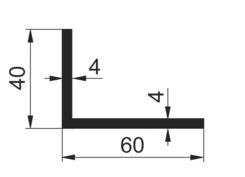 L 60x40x4mm Elox