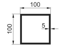Tr. štvor. 100x100x5mm